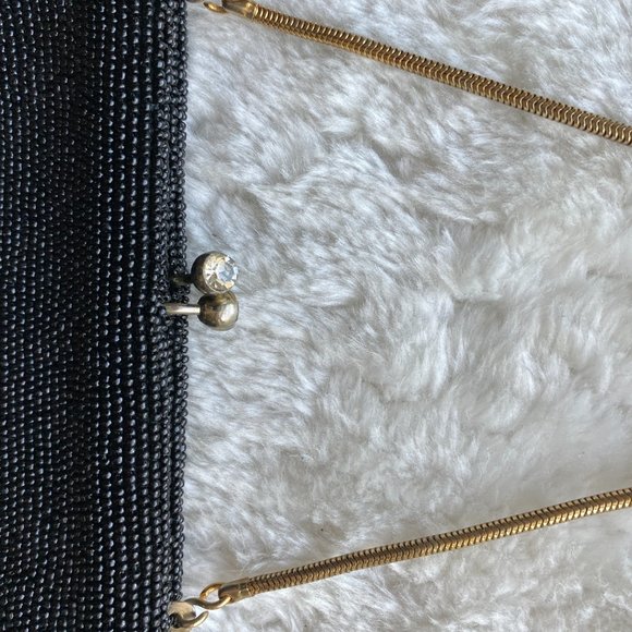 Vintage Black beaded Handbag Clutch - Picture 9 of 15